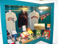 Among the many rare artifacts on display are Colt .45s jerseys, Gene Elston's original microphone, and Nellie Fox's bat.