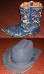 Boot & Hat from Gene Elston's traveling uniform